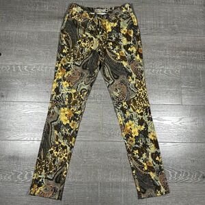 GJG Jeans Women's 7 Made‎ in USA Paisley Floral Print Pants Boho Y2K